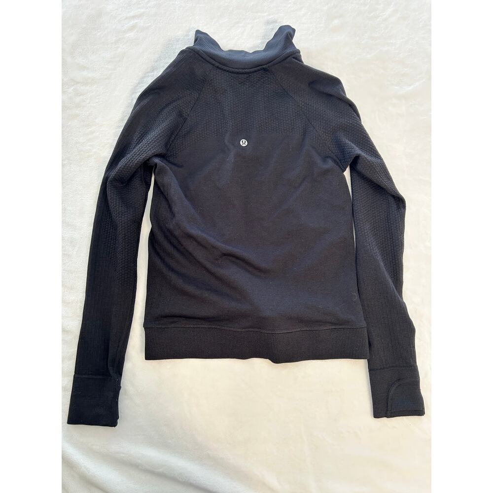 Lululemon Women's Black Wool Blend Quarter Zip Size 4 - Picture 5 of 7